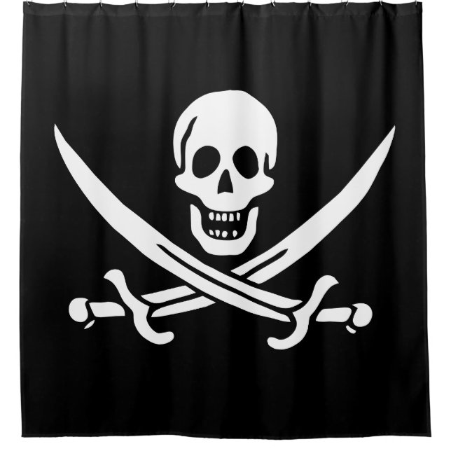 Cortina Para Box Bandeira Pirata (Frente)
