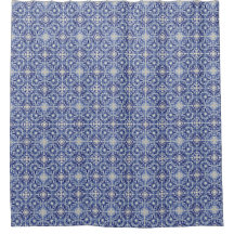 Banheira Azul Vintage - Azulejos Cobalto e Esbranq