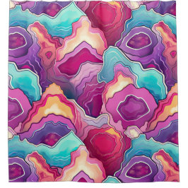 Cortina Para Box Banheira de Padrão Colorida do Abstrato Funky