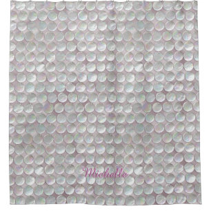 Cortina Para Box Banheiro cor-de-rosa dos Sequins da madrepérola
