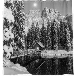 Cortina Para Box Banheiro Russo Negro e Montanha Branca