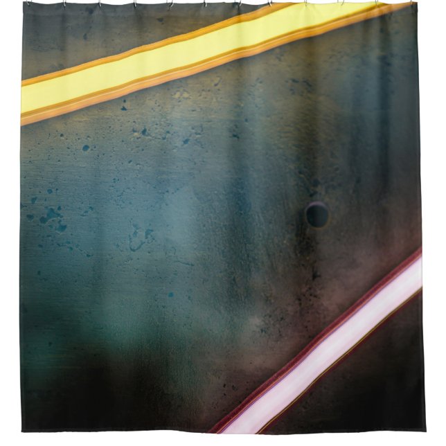 Cortina Para Box Bar de metal amarelo e vermelho (Frente)