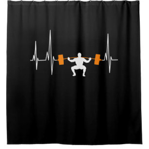 Cortina Para Box Barbell Weighthing Heartbeat Bodybuilding