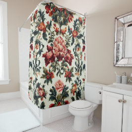 Cortina Para Box Barroco italiano. Flores e Folhas Chic