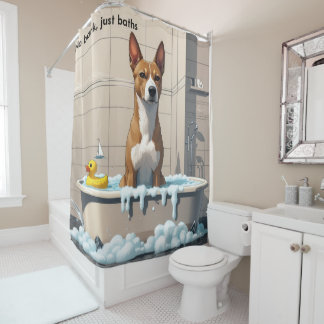 Cortina Para Box Basenji Desleixado Sonolento Fofo Engraçado