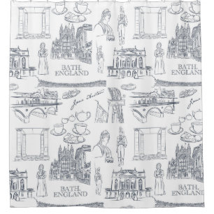Cortina Para Box Bath, padrão do estilo de Inglaterra Toile, Jane A