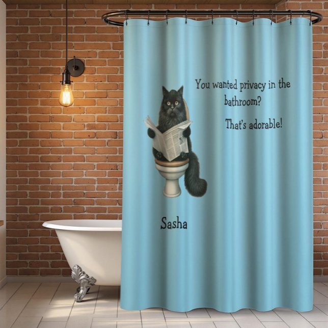 Cortina Para Box Bathroom Privacy With Cat Shower Curtain (Criador carregado)
