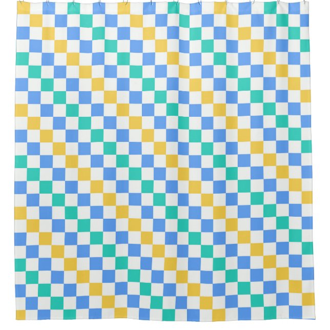 Cortina Para Box Beach day diagonal checkerboard pattern (Frente)