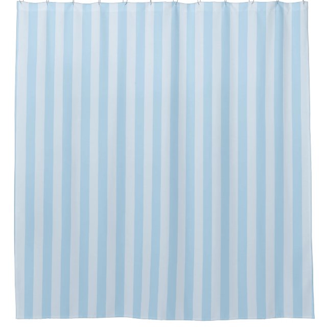 Cortina Para Box Beach Style Light Blue Striped Shower Curtain (Frente)