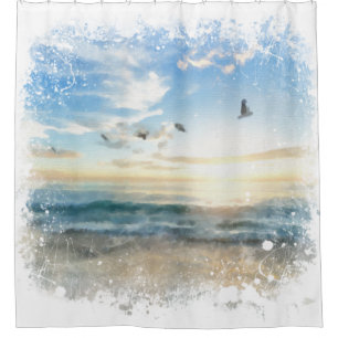 Cortina Para Box *~* Beach Waves Sunset Sunrise Sunset AR7