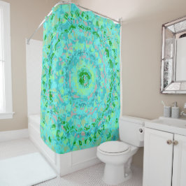 Cortina Para Box Beachy Blue e Green Abstrato