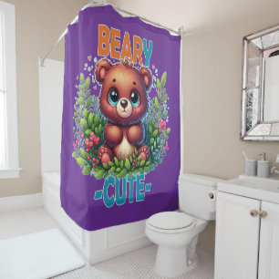 Cortina Para Box Beary Cute. Teddy Bear a sorrir. Arma engraçado