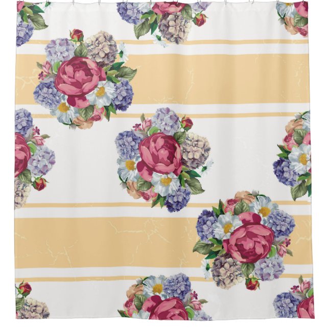Cortina Para Box Beautiful floral seamless pattern with hydrangea p (Frente)
