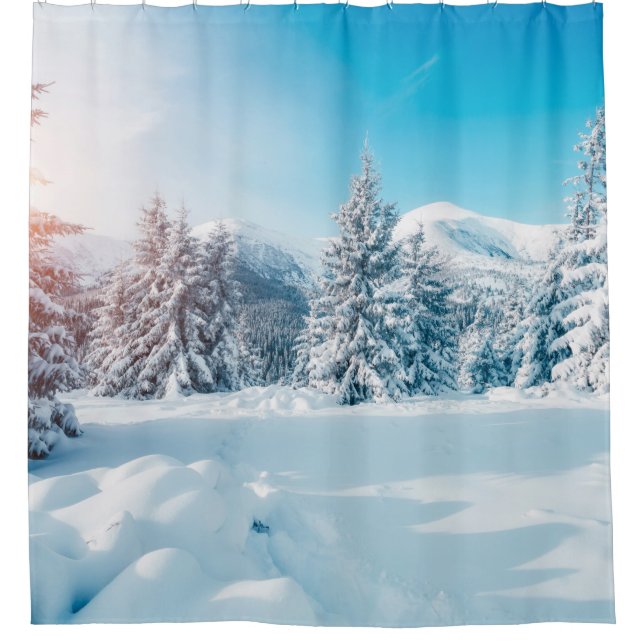 Cortina Para Box Beautiful winter nature landscape, amazing mountai (Frente)