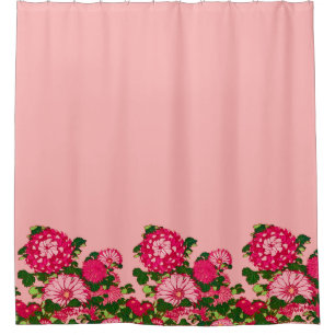 Cortina Para Box Beira da flor, fúcsia e rosa japoneses do coral