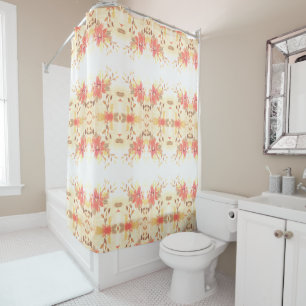 Cortina Para Box Belo Coral Flor