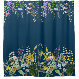 Cortina Para Box Belo e elegante Cobrir de flor selvagem