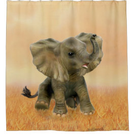 Cortina Para Box Belo Elefante Africano Bebê