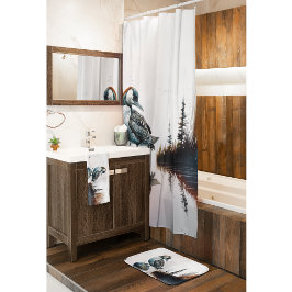 Cortina Para Box belo leão em uma rocha de aquarela