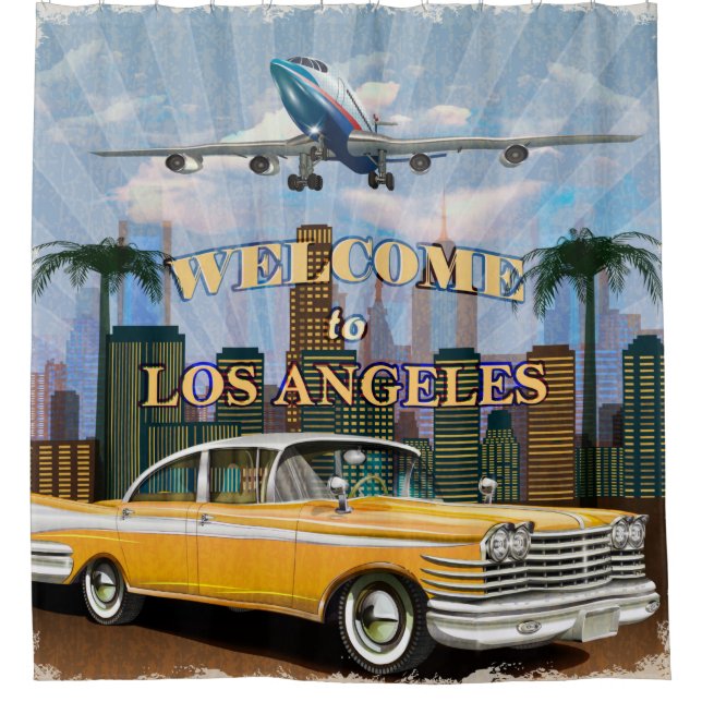 Cortina Para Box Bem-vindos à poster de Los Angeles. (Frente)