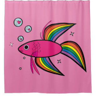 Cortina Para Box Betta Fish Soprando Bolhas Cardíacas