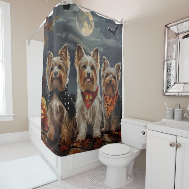 Cortina Para Box Biewer Terrier Halloween Spooky (In Situ)
