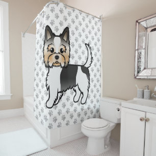 Cortina Para Box Biewer Yorkshire Terrier Cartoon Dog & Paws