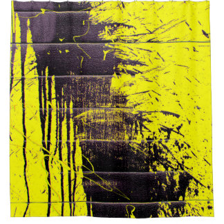 Cortina Para Box Black abstract splatter paint drips on a bright ye