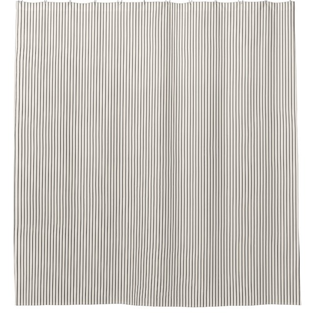 Cortina Para Box Black and White Ivory Stripes Pattern Retro  (Frente)