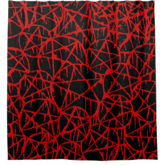 Cortina Para Box black red dripping pentagram grunge punk 