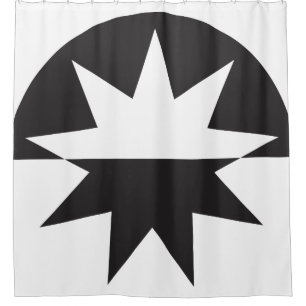 Cortina Para Box Black White Deco Star Sunburst