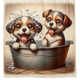 Cortina Para Box "Bliss do Tempo do Banho da Puppy"