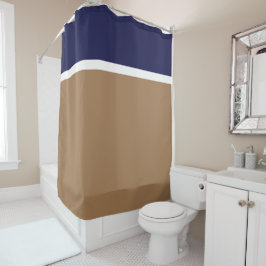 Cortina Para Box Bloco de Cor Azul Marinho Branco Moderno Mocha Mar