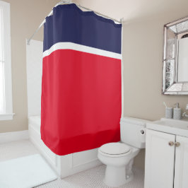 Cortina Para Box Bloco de Cor Azul Marinho Vermelho Brilho e Patrió