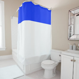 Cortina Para Box Bloco de cor branca esbranquiçado de faixa azul es
