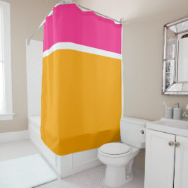 Cortina Para Box Bloco de Cor Branco Cor Amarelo-Amarelo do Ouro Mo