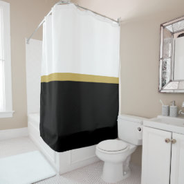 Cortina Para Box Bloco de Cor Preto Branco Brilhante Elegante