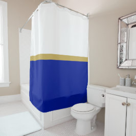Cortina Para Box Bloco de Cor Real Azul Azul Branco Chic