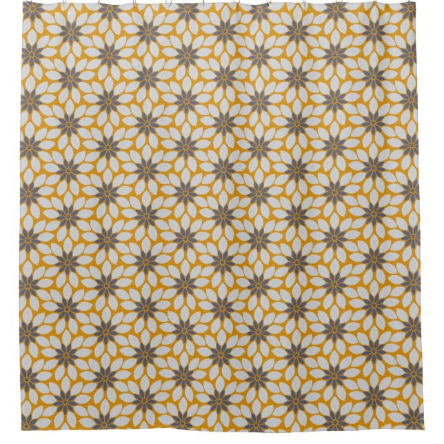 Cortina Para Box Bloco Impressão Flores cobertas com madeira Fundo  (Frente)
