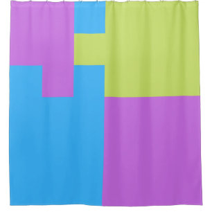 Cortina Para Box Blocos de cor verde azul cor-de-rosa 7