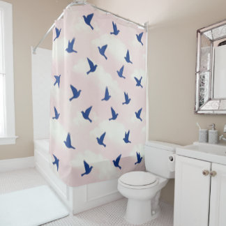 Cortina Para Box Blue Birds in Flight