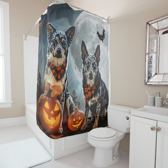 Cortina Para Box Blue Heeler Halloween Spooky (In Situ)