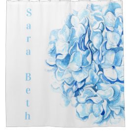Cortina Para Box Blue Hydrangea Modern Watercolor Chic