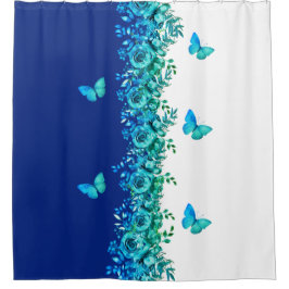 Cortina Para Box Blue Petal Symphony Shower Curtain