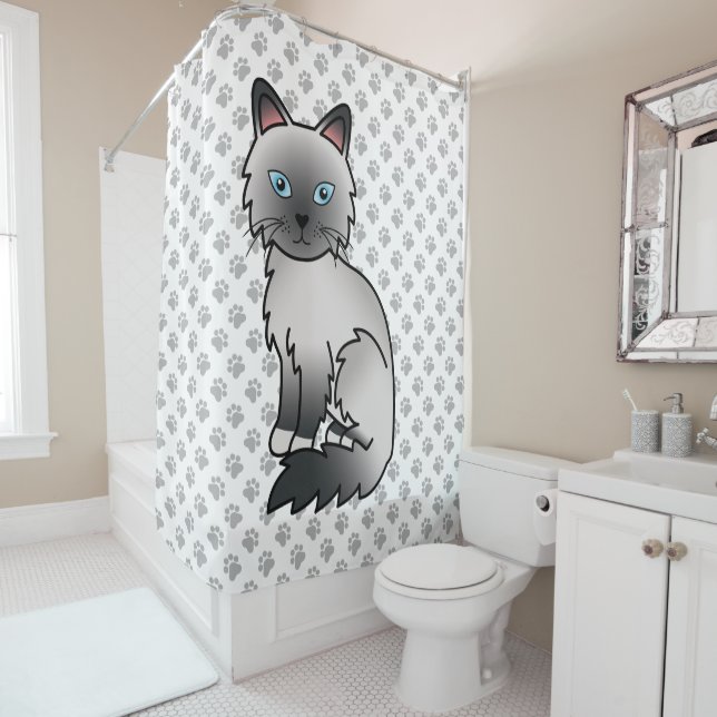 Cortina Para Box Blue Point Birman / Ragdoll Gato & Patas (In Situ)