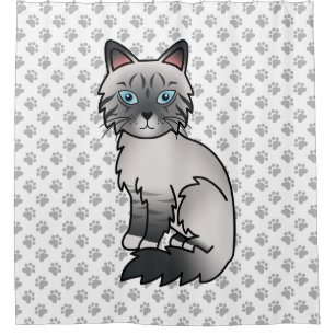 Cortina Para Box Blue Point Tabby Birman / Ragdoll Cat & Paws