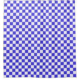 Cortina Para Box Blueberry cream checkered pattern