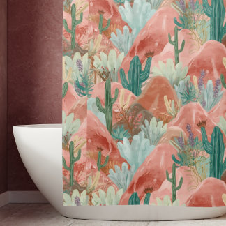 Cortina Para Box Blush Canyon Desert Bloom Watercolor