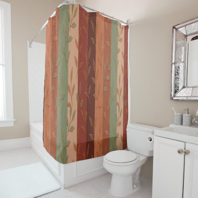 Cortina Para Box Boho Leaf Pattern Rustic Home Decor (In Situ)