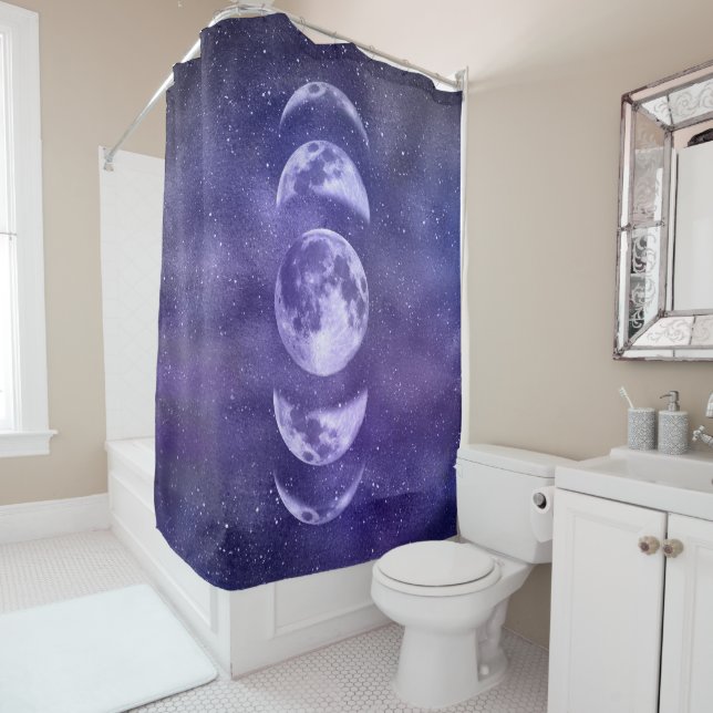 Cortina Para Box Boho Moon Passe Padrão Espacial Celestial (In Situ)